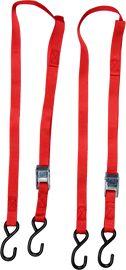 Red Fire Power 1-inch x 6-foot tie-down straps, 2-pack, used for securing cargo and heavy loads.