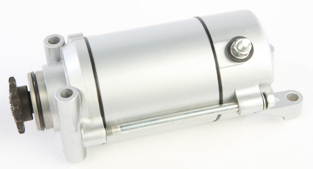 Ricks Motorsport Electric starter motor 27-61120 for motorcycle or vehicle, showing the compact, durable electric starter with wiring.