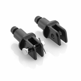 RIZOMA black rider footpeg mount kit with metal components, designed for motorcycle footpeg installation.