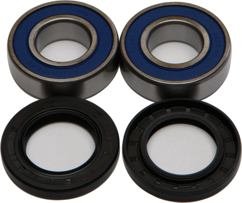 All Balls front wheel bearing and seal kit, model 22-51276, showing multiple bearing components and seals for motorcycle wheel repair