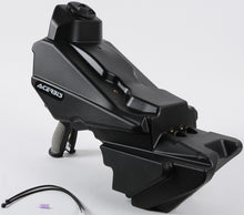 Charger l'image dans la galerie, Black Acerbis 3-gallon fuel tank with cap, designed for motorcycles, featuring durable plastic construction and secure fitting.