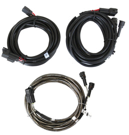 SSV Works Plug and Play harness with cage pods connected to speaker kit for audio system installation.