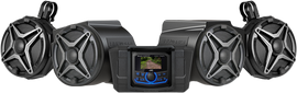 SSV Works 4 speaker kit with JVC controller, marine audio system components for off-road vehicles and communication setups.