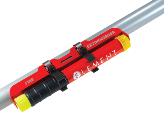 Element Fire Fire E50 Roll Bar Mount accessory, showing a close-up of the durable metal mounting bracket.