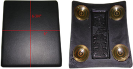HardDrive Bar Hop Pillion Pad with 4 suction cups, measuring 6x6 3/4 inches, for motorcycle passenger comfort.