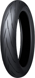 Dunlop Sportmax Q5a front motorcycle tire 120/60ZR17 radial with 55W load and speed rating, sidewall and tread details visible