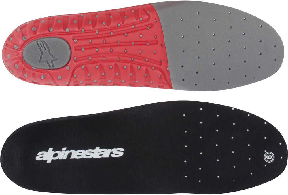 Alpine Star Tech 7 removable footbed inserts in size 8, showing cushioning and supportive design for ski or snowboard boots.