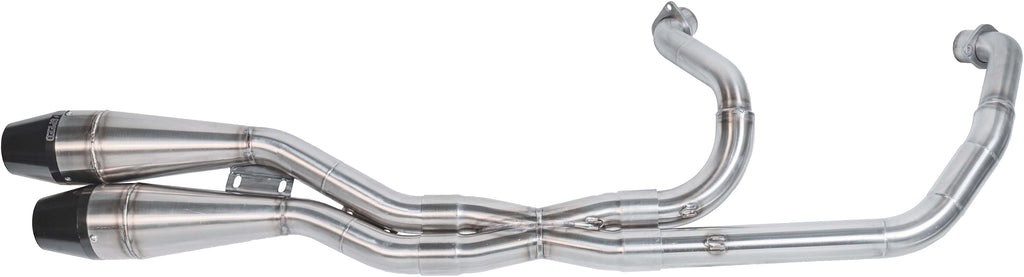 Sawicki Speed Shop Indian X-Pipe exhaust in brushed stainless steel, full length with polished finish, designed for Chief motorcycle.