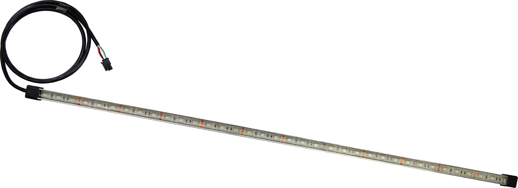 Straightline Performance Night Cruiser LED multi-color 24-inch light bar displaying vibrant illumination for automotive use
