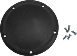 HardDrive wrinkle black engine derby cover for 2015-2020 touring motorcycles, low profile design, durable metal finish.