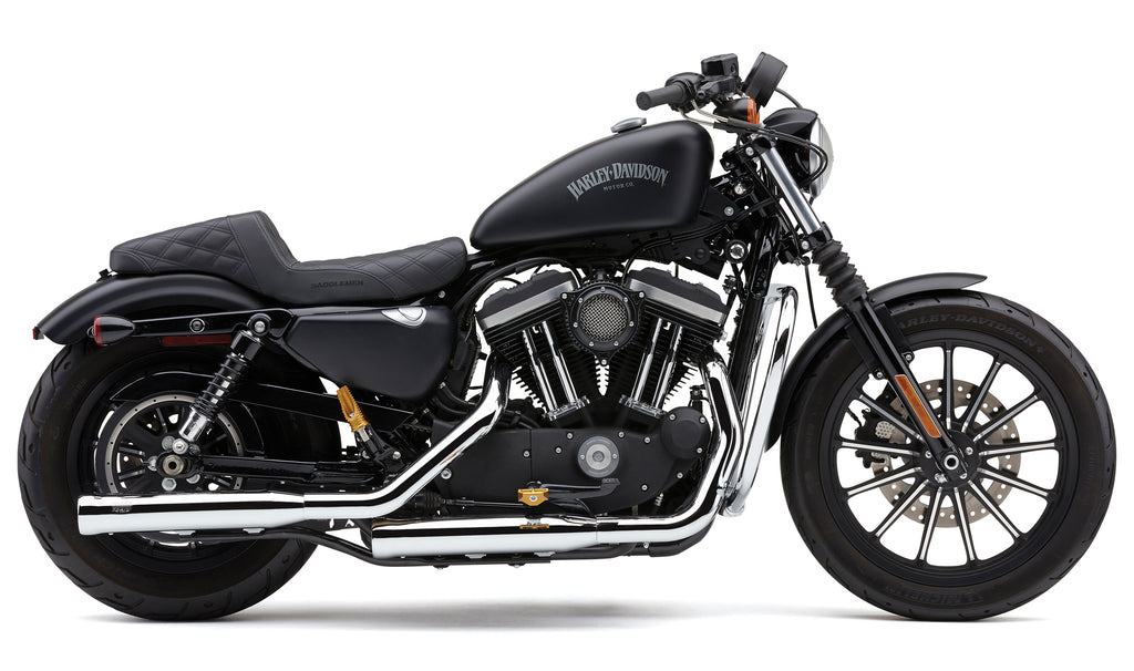 Cobra 3-inch NH Series chrome slip-on exhaust for Harley Sportster 2014-2024, showing shiny chrome finish and sleek design