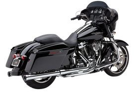 Cobra 3-inch chrome slip-on exhaust for Harley FLH/FLT 2017-2025, model 82-96025, shown on motorcycle image