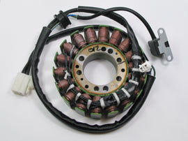 Ricks Motorsport Electric Tri 27-21012 electric stator showing copper wiring and mounting points for motorcycle engine repair.