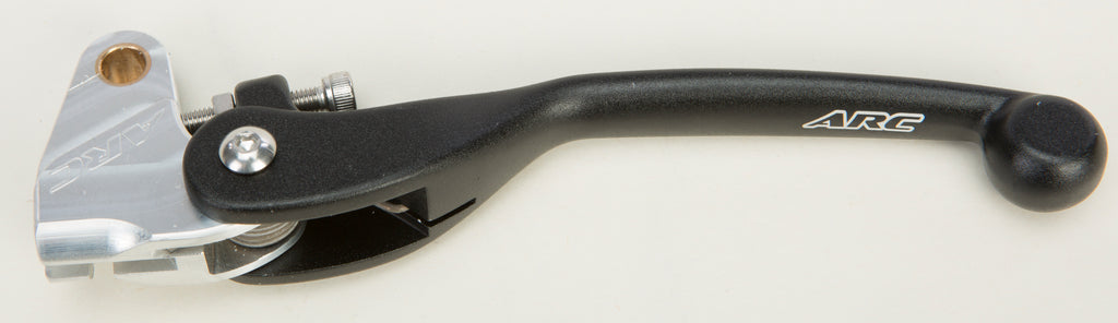 ARC Off Road Aluminum Clutch Lever 56-00113, lightweight and durable, shown installed on a motorcycle handlebar.