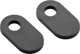 RIZOMA black turn signal mounting kit with two parts, designed for motorcycle turn signal installation, featuring durable black finish.