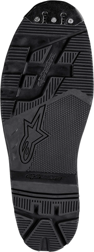 Alpine Star Tech-1 End Sole in black, size 12, showing detailed close-up of the sole's tread pattern.