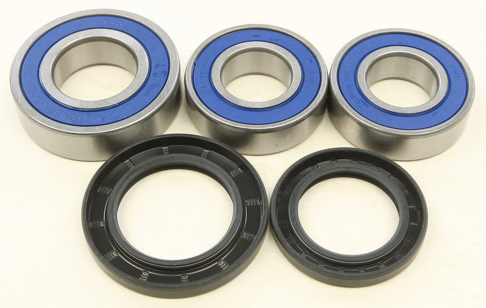 All Balls drive wheel bearing and seal kit 22-51278 with various bearings and seals laid out for motorcycle or vehicle maintenance