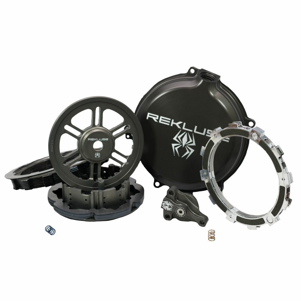 Rekluse Radius CX clutch for Husqvarna and KTM motorcycles, featuring advanced DDS design and durable clutch components.