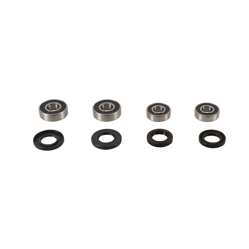 Pivot Works front wheel bearing kit for drive systems, showing the assembled bearing components and packaging.
