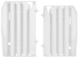 Polisport Plastics white radiator louvers 64-56514 for motorcycle cooling system, made of durable plastic.