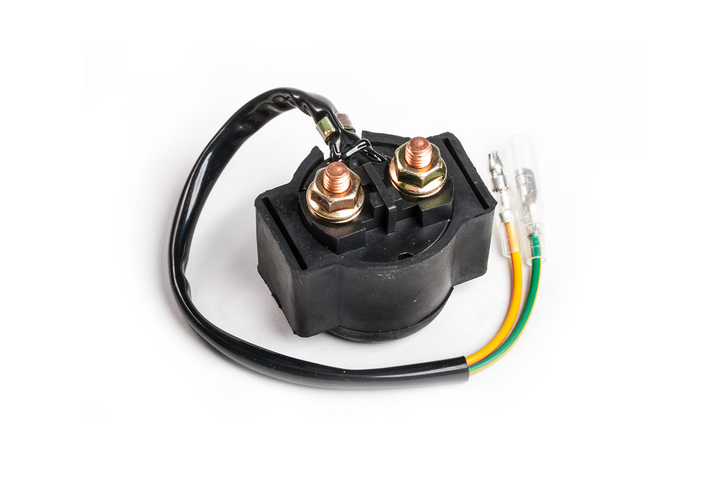 Ricks Motorsport Electric starter solenoid 27-65106, electrical component with metal terminals and wiring connections visible.