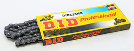 D.I.D Super 520nz-116 motorcycle chain with non O-ring design and silver finish, displayed on a plain background