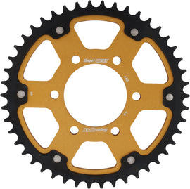 Supersprox rear stealth aluminum and steel 46-tooth street sprocket for Kawasaki 530 Gld motorcycle, with black finish