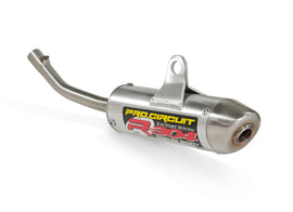 Pro Circuit KTM85SX 2009-2014 exhaust silencer R-304, lightweight motorcycle exhaust component with branding and mounting details.