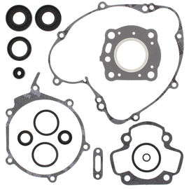 Vertex Complete Gasket Set with Oil Seals, featuring various gaskets and seals for engine maintenance, shown in the image.