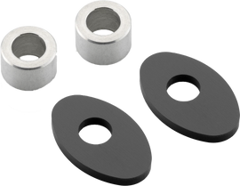 Black RIZOMA turn signal mounting kit with two sturdy brackets for motorcycle or bike handlebar installation.