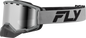 Fly Racing Focus Snow Goggle with silver/char frame, silver mirror and smoke lenses, designed for winter sports.