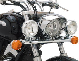 Cobra chrome light bar for Kawasaki Vulcan Vn1600d 2005-2008, motorcycle illumination part, shiny chrome finish.