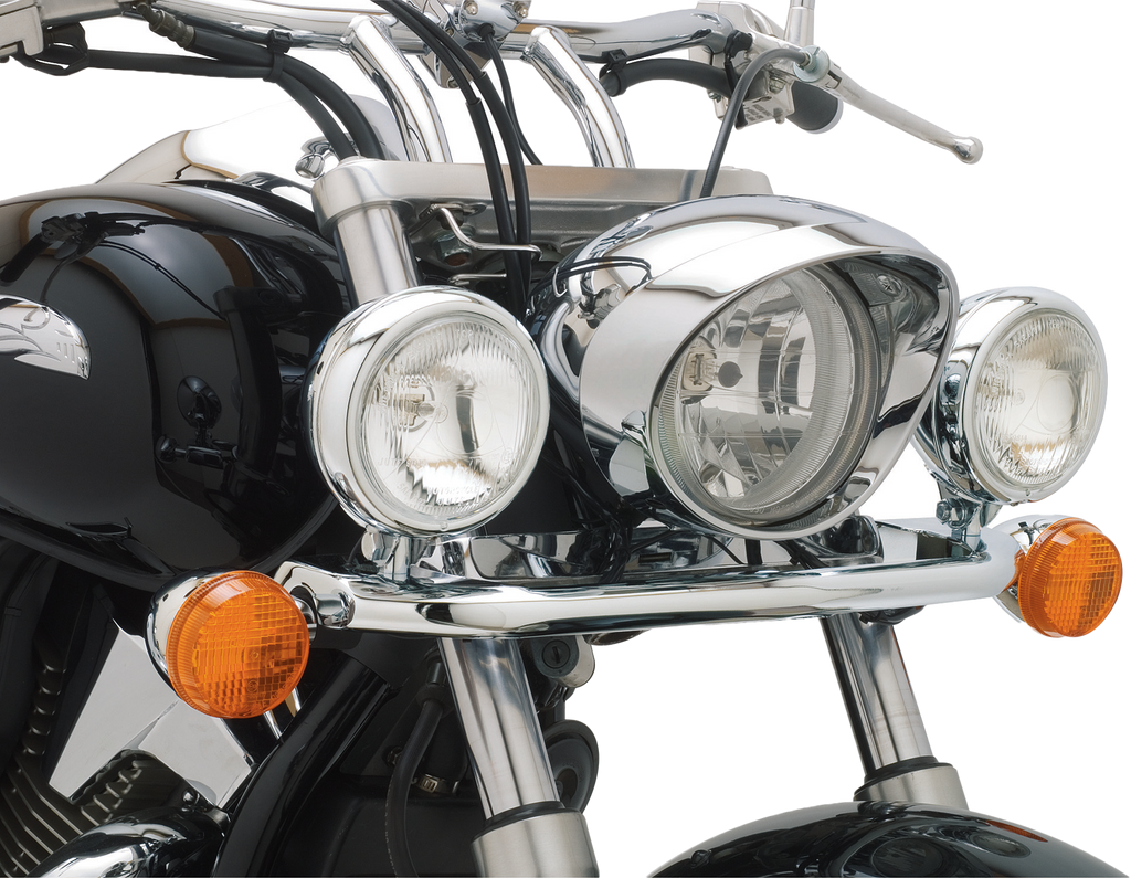 Chrome Cobra Light Bar for Kawasaki Vulcan Vn1600d, motorcycle illumination part, with the Cobra brand logo visible.