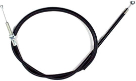 Motion Pro black vinyl clutch cable for motorcycles, showing the durable cable with fittings and protective outer layer.