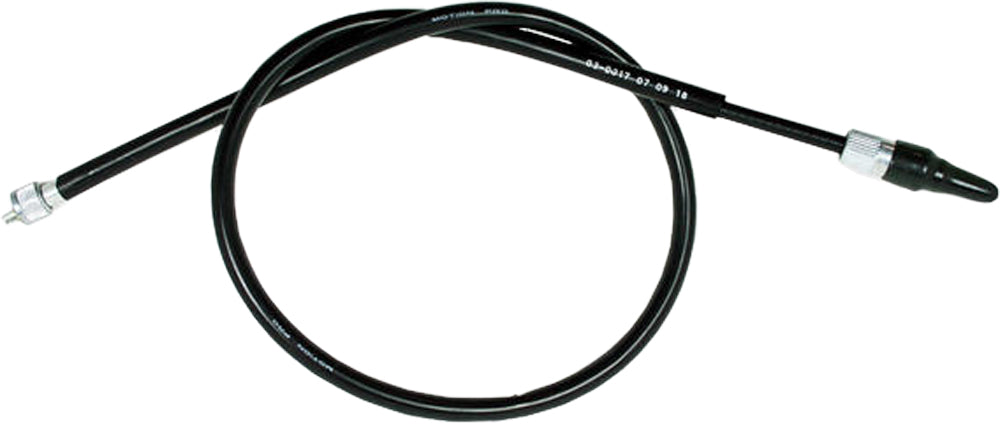 Motion Pro black vinyl Speedo cable 70-3017 for motorcycle, showing the flexible cable with black vinyl coating.