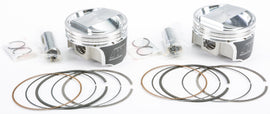 Wiseco V-Twin Piston Kit for Twin Cam 88 with 10.5:1 compression, showing pistons and components for motorcycle engine upgrade.