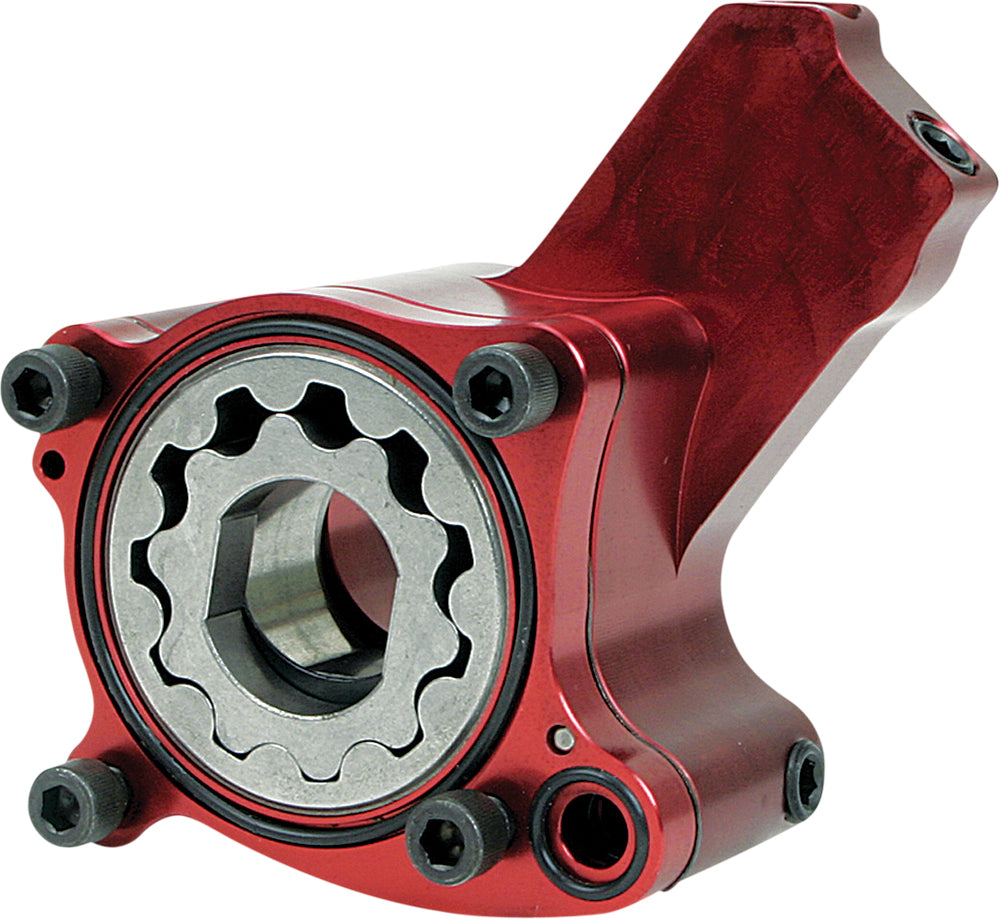 Feuling Race Series engine oil pump 811-07050 with metal construction and gear mechanism for high-performance motorcycle engines.