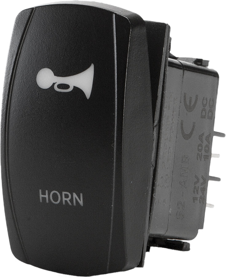 Backlit FLIP Switch Products Horn Accessory Switch Pro Series, automotive switch with illuminated button for vehicle horn control.