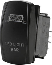 Load image into Gallery viewer, FLIP Switch Products LED light bar lighting switch Pro Series backlit switch with black housing and illuminated control button.
