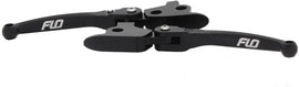 Flo Motorsports MX style lever set in black for Harley Davidson FLH and FLT models, 2021-2023, with durable motorcycle levers.