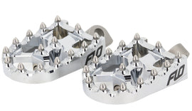 Chrome Flo Motorsports Moto Style Footpeg Set with 2x3.125 inch design, durable motorcycle footpegs for off-road and street riding.