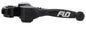 Flo Motorsports black shorty clutch and brake lever set for motorcycle, featuring compact design and durable construction.