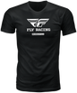 Fly Racing Fly Evolution Tee in black, XL size, showing the casual fitted black T-shirt with subtle branding details.