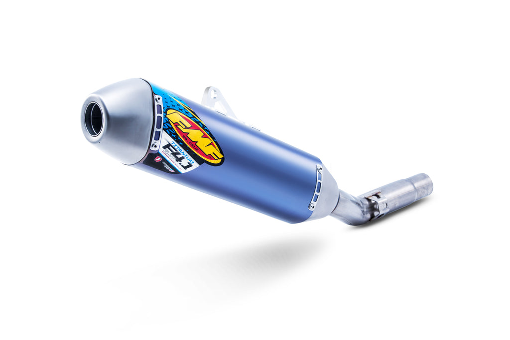 FMF Racing Fact 4.1 Mini exhaust with stainless steel header and titanium muffler for Kawasaki 79-42381 motorcycle.
