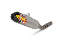 Load image into Gallery viewer, FMF Racing Factory 4.1 RCT SS aluminum exhaust with carb cap for Kawasaki motorcycles, shown from the side.