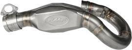 FMF Racing Megabomb stainless steel exhaust header for Kawasaki motorcycle, showcasing the durable exhaust component.