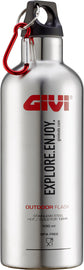 GIVI 500ml stainless steel thermal flask, a durable insulated bottle for hot and cold beverages, shown with lid and sleek design.