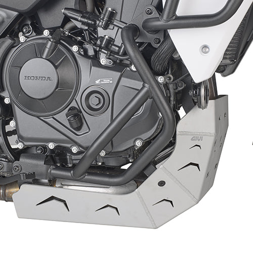 GIVI skid plate HON 270-6600 body protection for motorcycle, showing durable black metal construction with mounting points