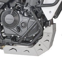 Load image into Gallery viewer, GIVI skid plate HON 270-6600 body protection for motorcycle, showing durable black metal construction with mounting points