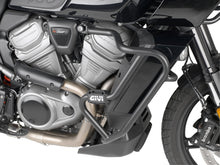Load image into Gallery viewer, GIVI engine guards HD 270-6140 showing sturdy metal braces designed to protect motorcycle engine in a natural setting